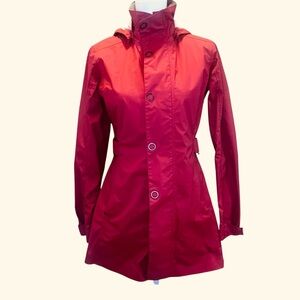 REI Kyoto Trench Coat Rain Jacket | Travel Waterproof Red | Women’s XS